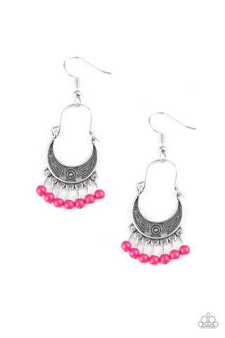 Paparazzi Hopelessly Houston - Pink Earrings