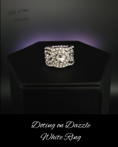 Paparazzi Doting on Dazzle - White Ring