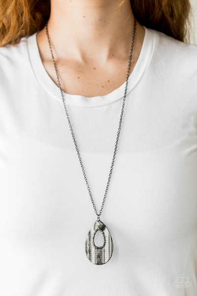 Paparazzi Stop, TEARDROP, and Roll - Black Necklace