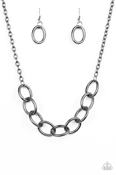 Paparazzi Boldly Bronx - Black Necklace