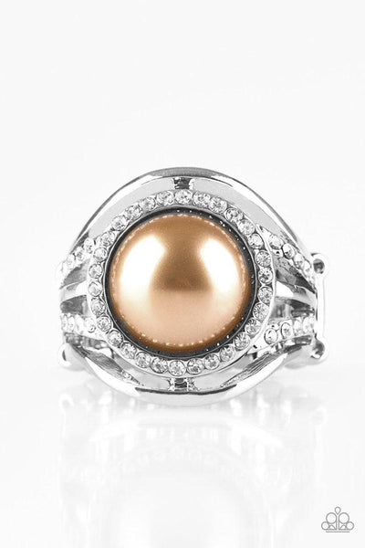Paparazzi Pampered In Pearls - Brown Ring