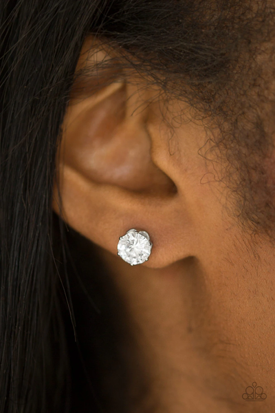 Paparazzi Just In TIMELESS - White Earrings