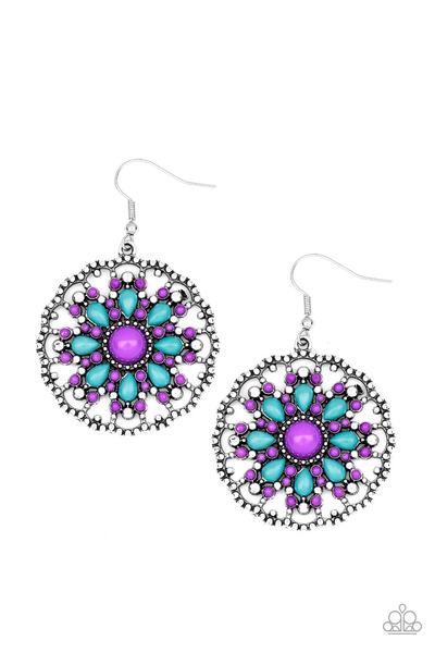 Paparazzi Mardi Gras Garden - Purple Earrings