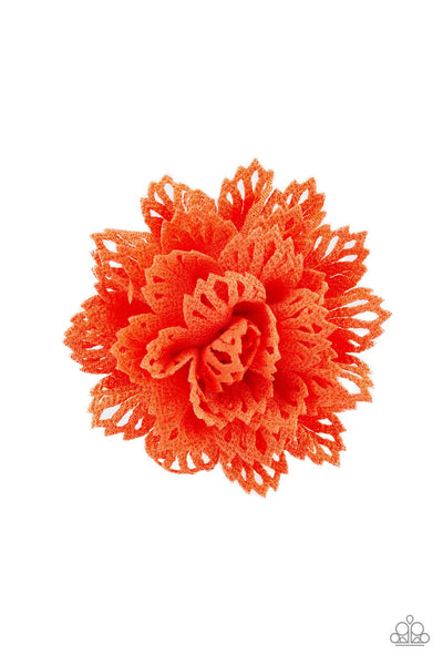 Paparazzi Floral Flair - Orange Hair Clip