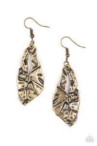 Paparazzi Cave Cavalier - Brass Earrings