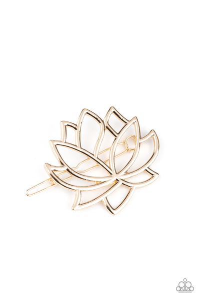 Paparazzi Lotus Pools - Gold Hair Clip