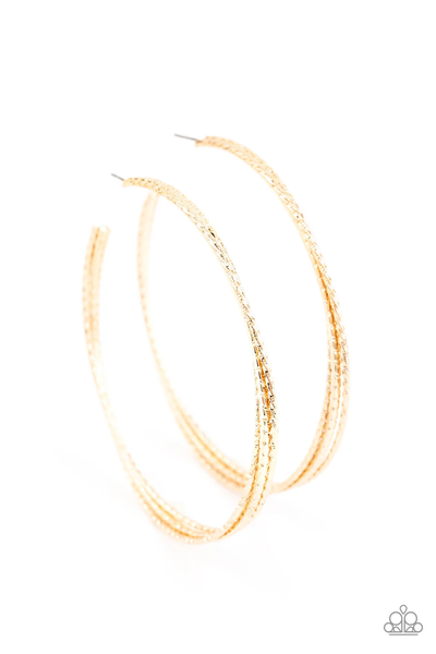 Paparazzi Watch and Learn - Gold Earrings