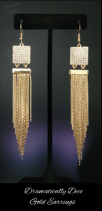 Paparazzi Dramatically Deco - Gold Earrings